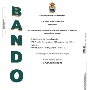 Bando: periodo de la media veda de caza en nuestro municipio